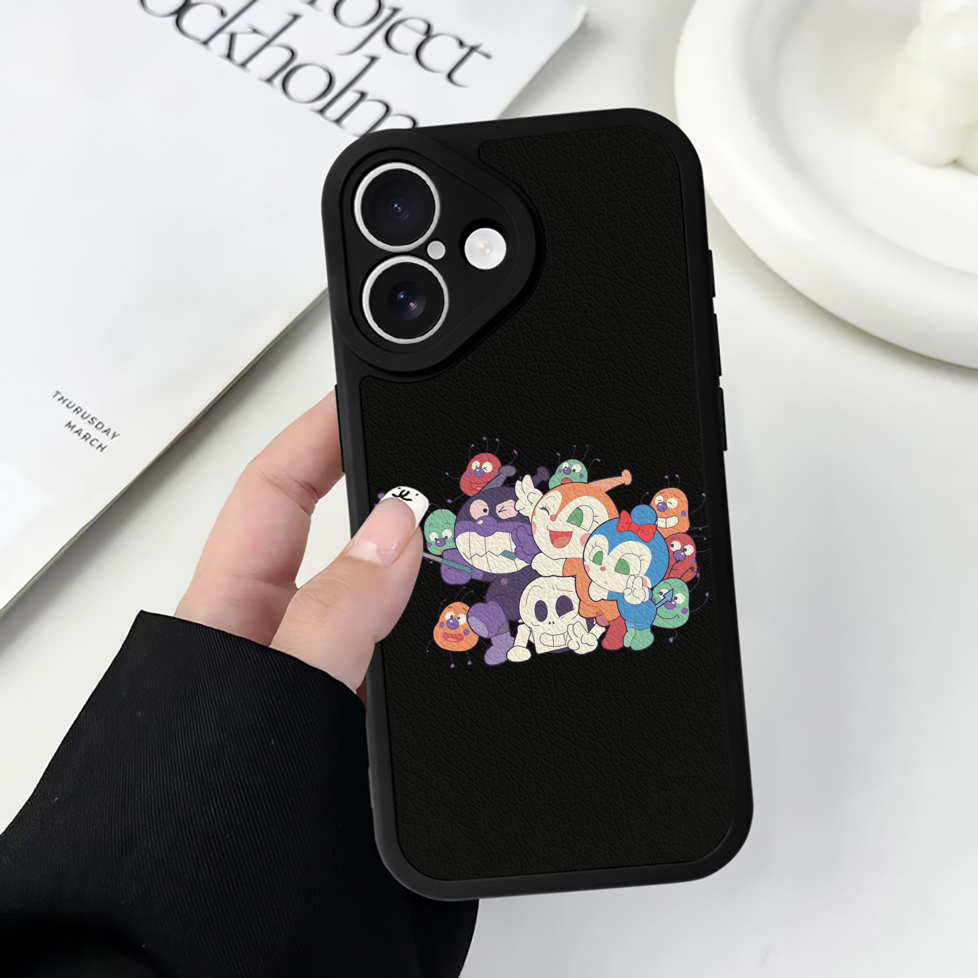 （画像用） アンパンマン Anpanman 【iPhone 16シリーズ対応】シリコンスマホケース（レザー調） 材質：シリコン